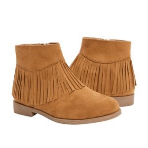 Girl's Brown Fringe Bootie
